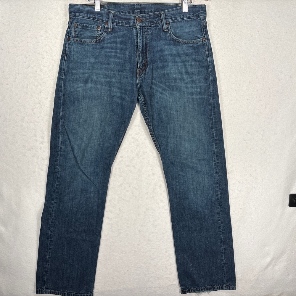 Levis 514 Straight Fit Mens Jeans W34 L32 Medium Wash Blue Denim Pants